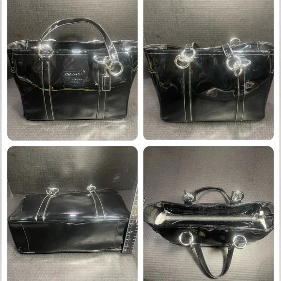 Coach Black Patent Leather Tote Excellent, classy, LIKE NEW VERY WELL CARED FOR - Picture 13 of 17